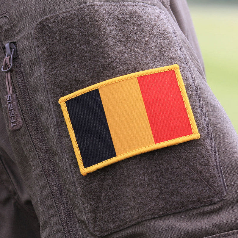 Emblème du drapeau belge en tissue