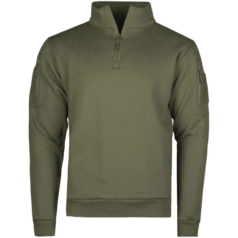 Tactical Sweatshirt Met Rits Groen