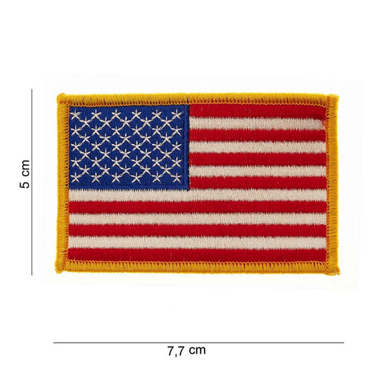 Embleem Vlag USA Stof Gouden Rand