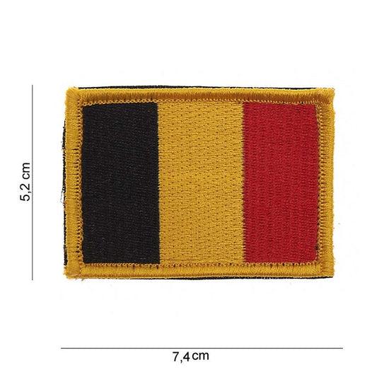 Embleem vlag België stof gouden rand met Klittenband