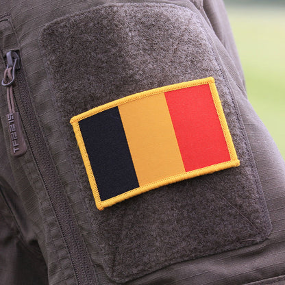 Emblème du drapeau belge en tissue