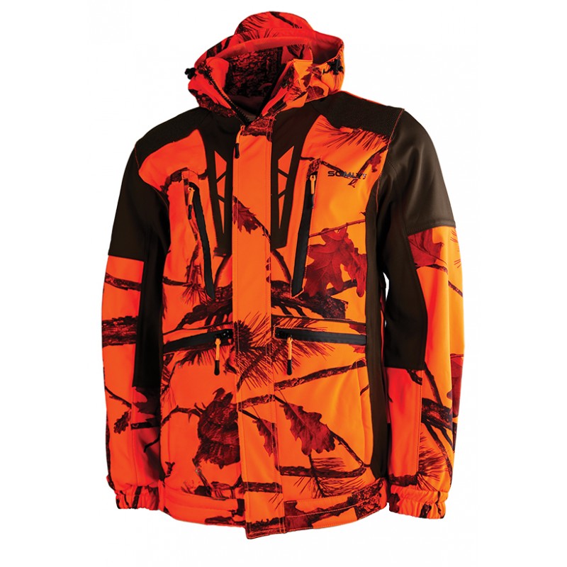 Somlys Softshell Jas Oranje Camo