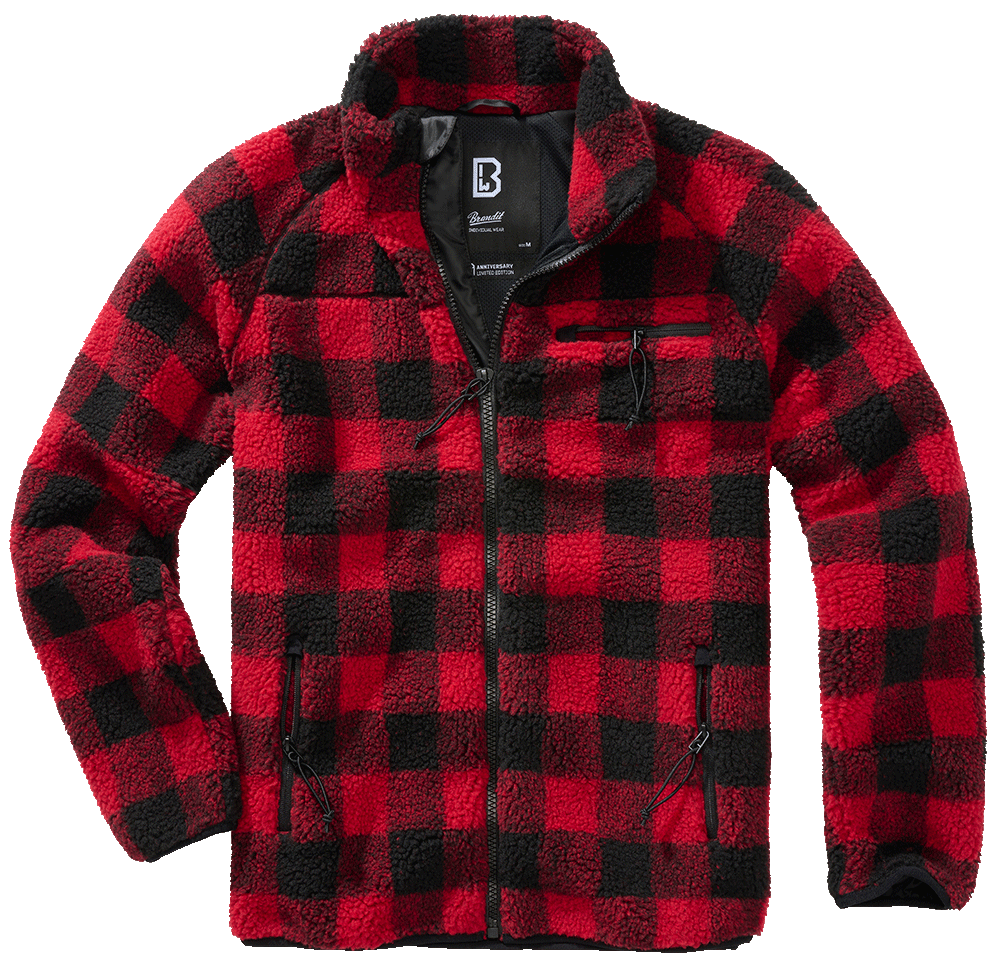 Brandit Teddy Fleece Jacket Rood/Zwart